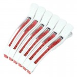 Clesti de coafor Crocodil CRD10 Alb cu Rosu, 6 bucati Clesti de coafor Crocodil CRD10 Alb cu Rosu, 6 bucati